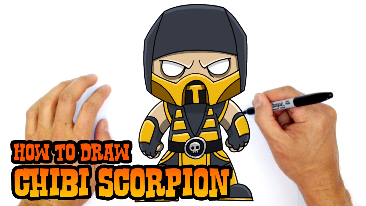 How to Draw Chibi Scorpion Mortal Kombat Chibi Characters C4K ACADEMY